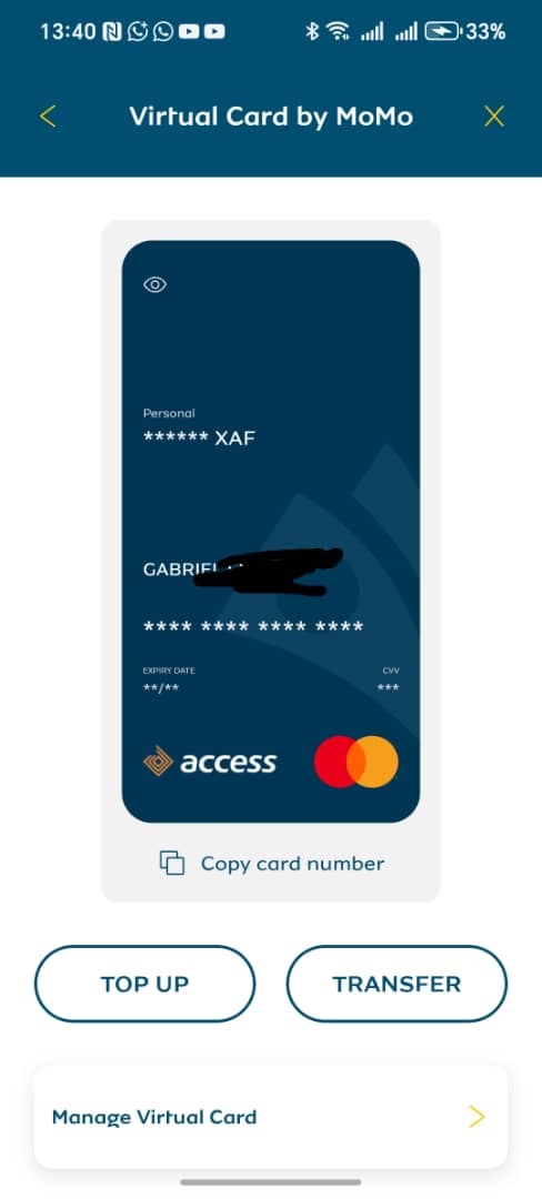 MoMo virtual cards